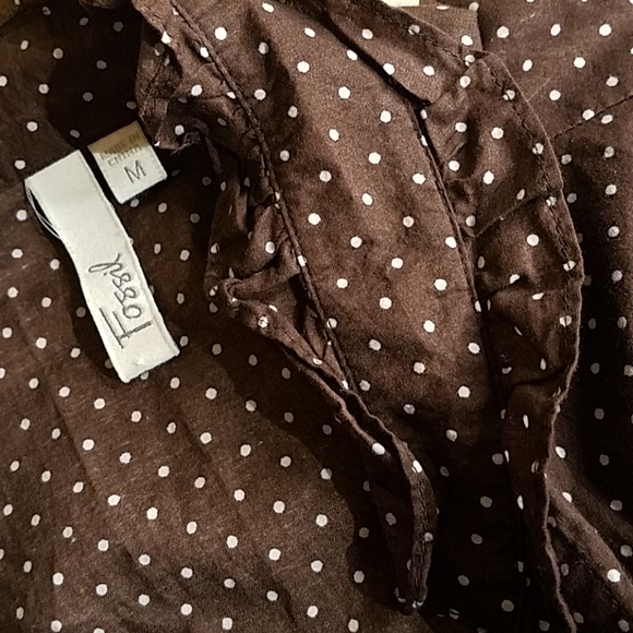 Fossil button up long sleeve top  e19 - Picture 3 of 5